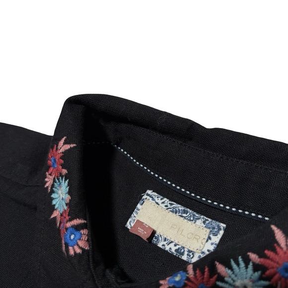 Anthropologie Pilcro Embroidered Western Buttondown Shirt Embroidered Black XS - Picture 7 of 7